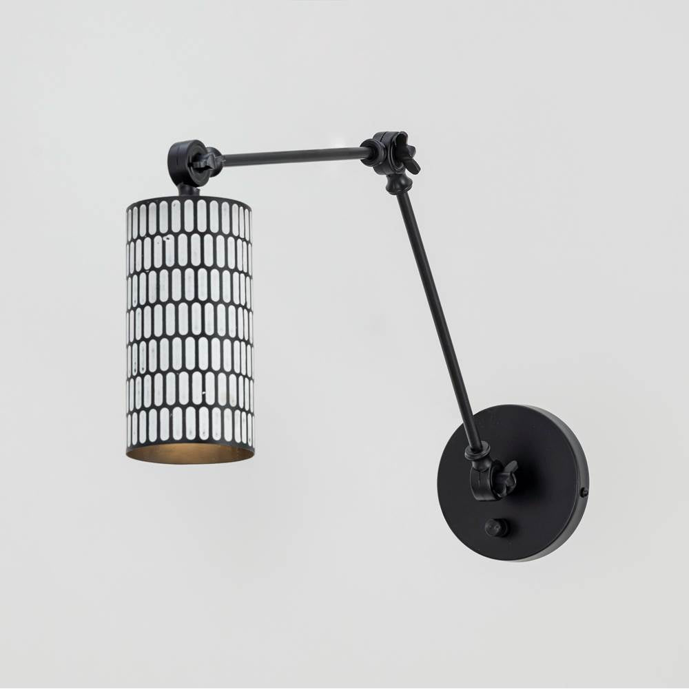 Maxim Lighting 29120BKWT Black,White Shaka 1-light Swing Arm Wall Sconce Image 2