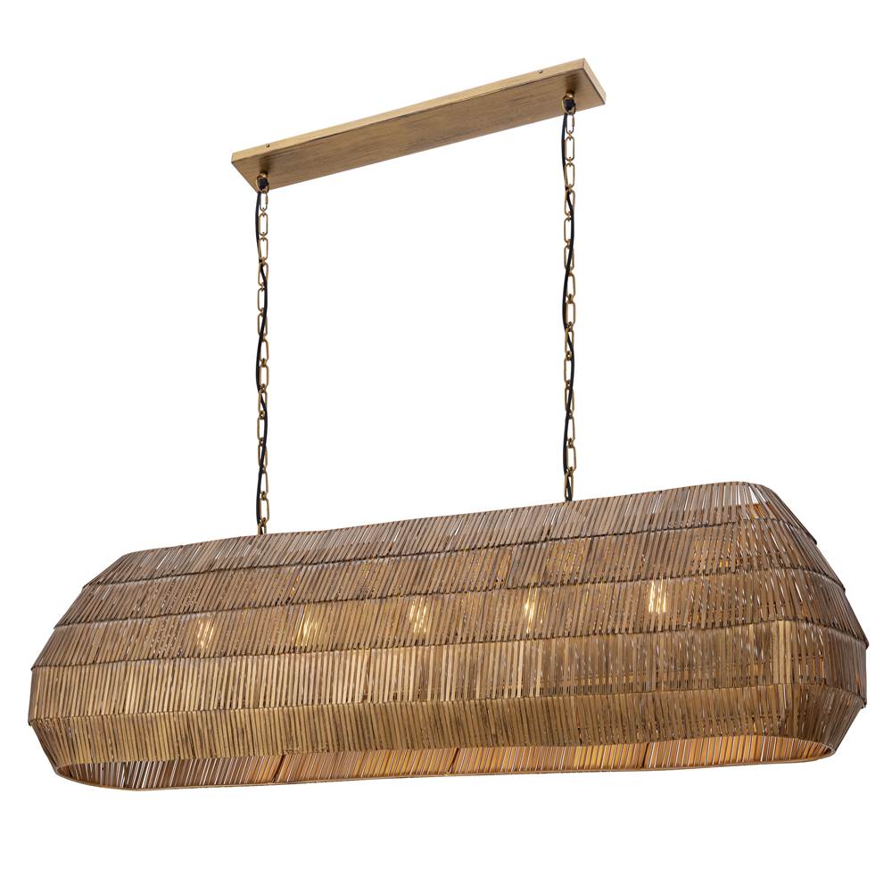 Maxim Lighting 29185AB Antique Brass Gilda 5-light Linear Pendant Image 1