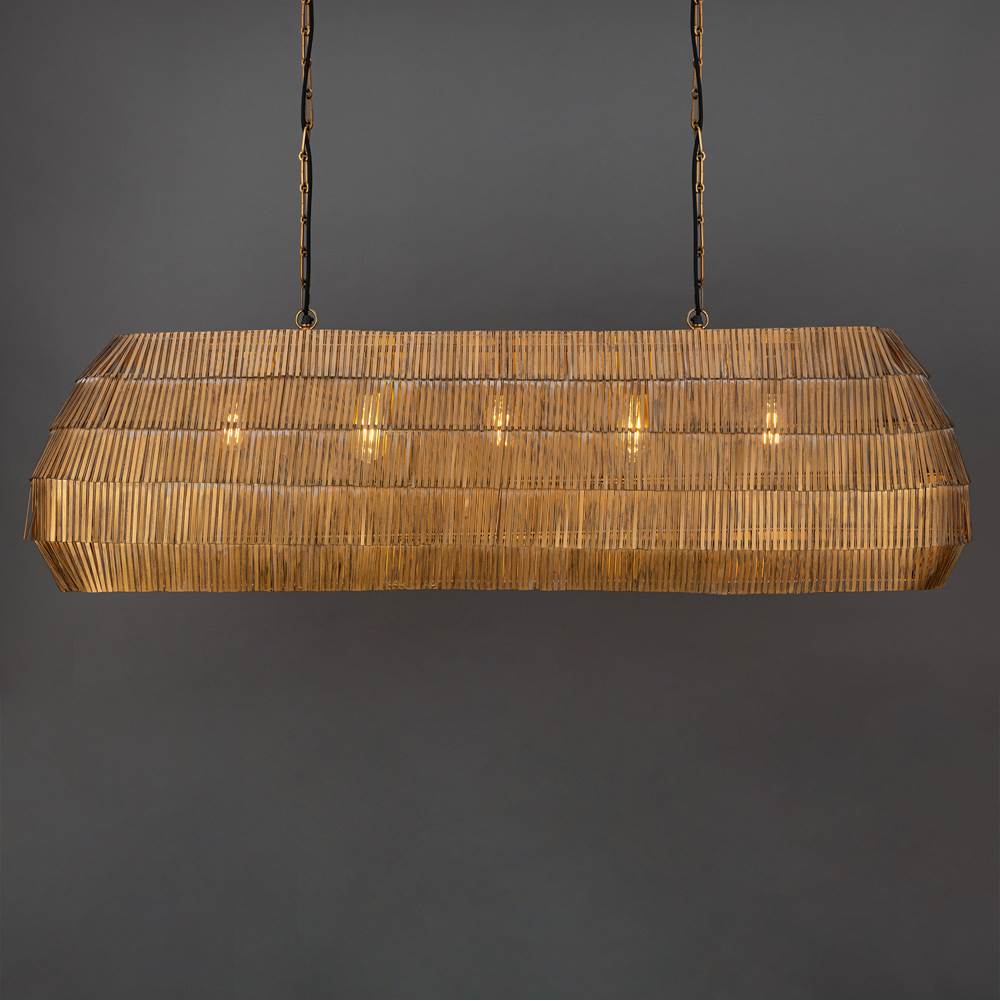 Maxim Lighting 29185AB Antique Brass Gilda 5-light Linear Pendant Image 3