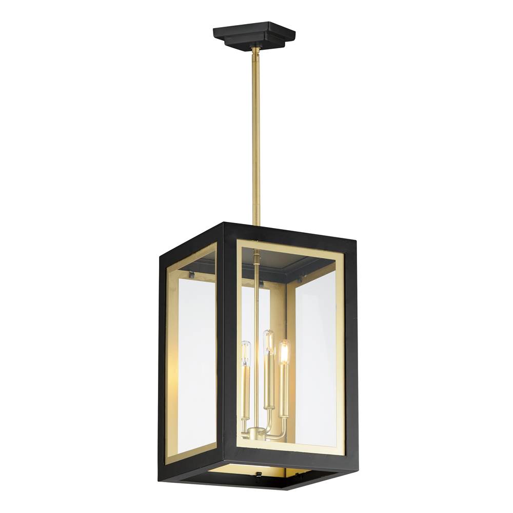 Maxim Lighting 30058CLBKGLD Black,Gold Neoclass 3-light Outdoor Pendant Image 1