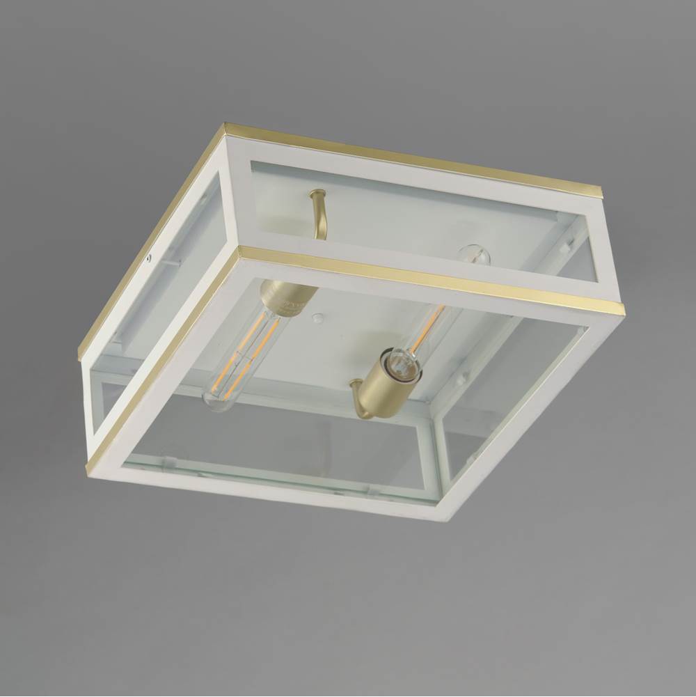 Maxim Lighting 30059CLWTGLD White,Gold Neoclass 2-light Outdoor Flush Mount Image 2