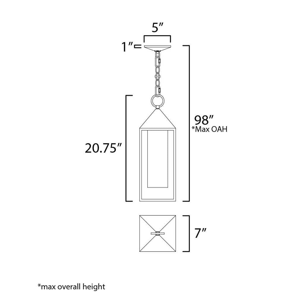 Maxim Lighting 30079SWBK Black Aldous 1-light Outdoor Pendant Image 2