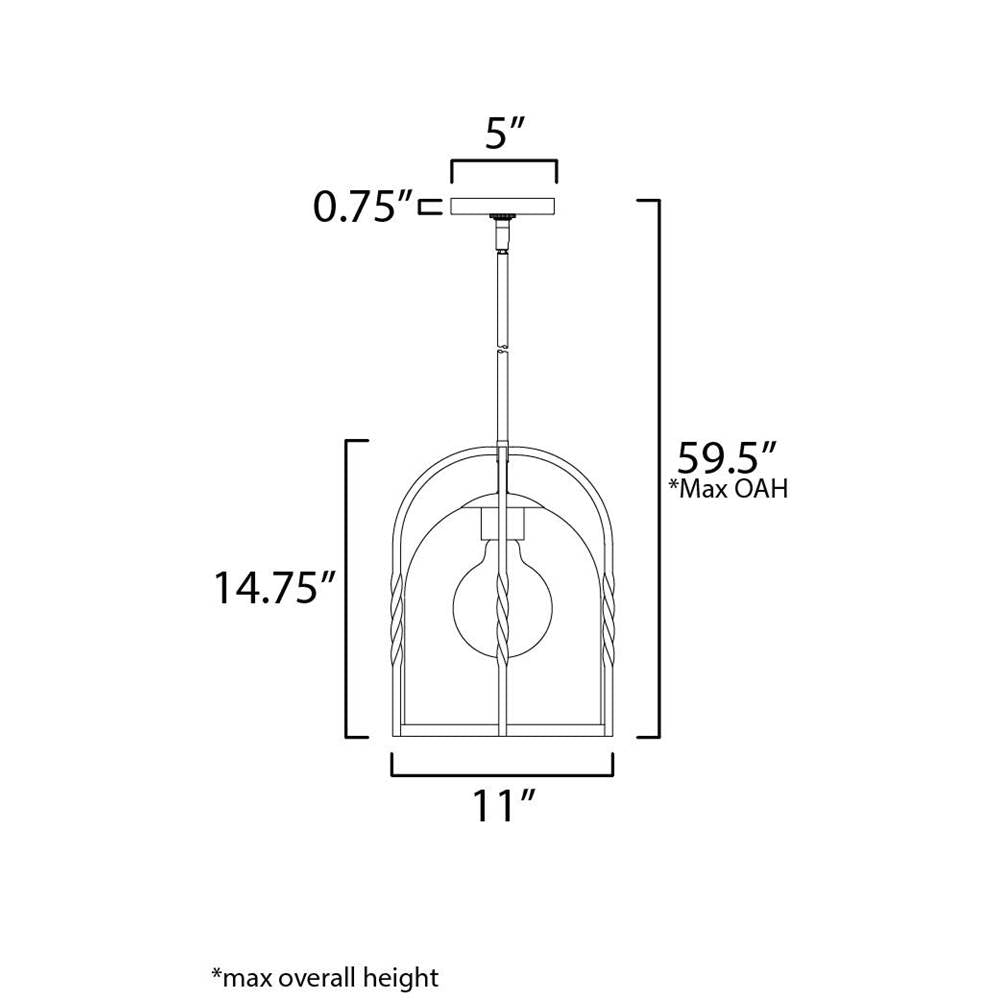 Maxim Lighting 30194CDBK Black Foundry 1-light Pendant Image 2
