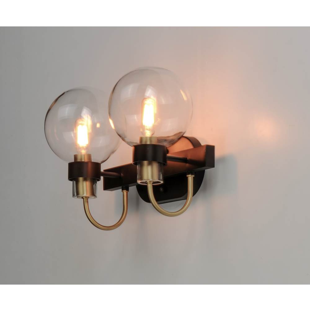 Maxim Lighting 30512CLBZSBR Bronze,Satin Brass Bauhaus 2-light Bath Vanity Image 3