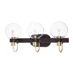 Maxim Lighting 30513CLBZSBR Bronze,Satin Brass Bauhaus 3-light Bath Vanity Image 1