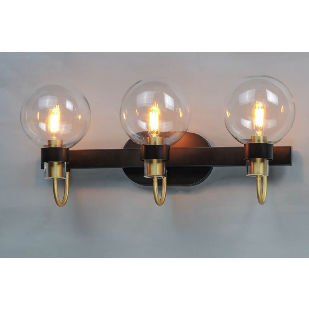 Maxim Lighting 30513CLBZSBR Bronze,Satin Brass Bauhaus 3-light Bath Vanity Image 2