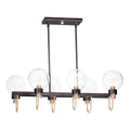 Maxim Lighting 30519CLBZSBR Bronze,Satin Brass Bauhaus 6-light Linear Chandelier Image 1