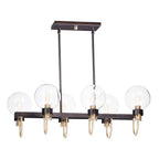 Maxim Lighting 30519CLBZSBR Bronze,Satin Brass Bauhaus 6-light Linear Chandelier Image 1