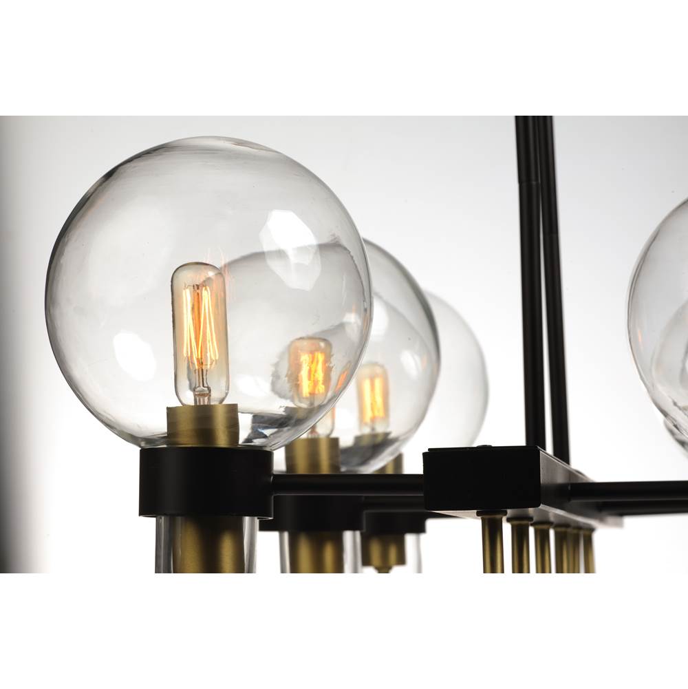 Maxim Lighting 30519CLBZSBR Bronze,Satin Brass Bauhaus 6-light Linear Chandelier Image 4