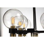 Maxim Lighting 30519CLBZSBR Bronze,Satin Brass Bauhaus 6-light Linear Chandelier Image 4