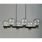Maxim Lighting 30519CLBZSBR Bronze,Satin Brass Bauhaus 6-light Linear Chandelier Image 3
