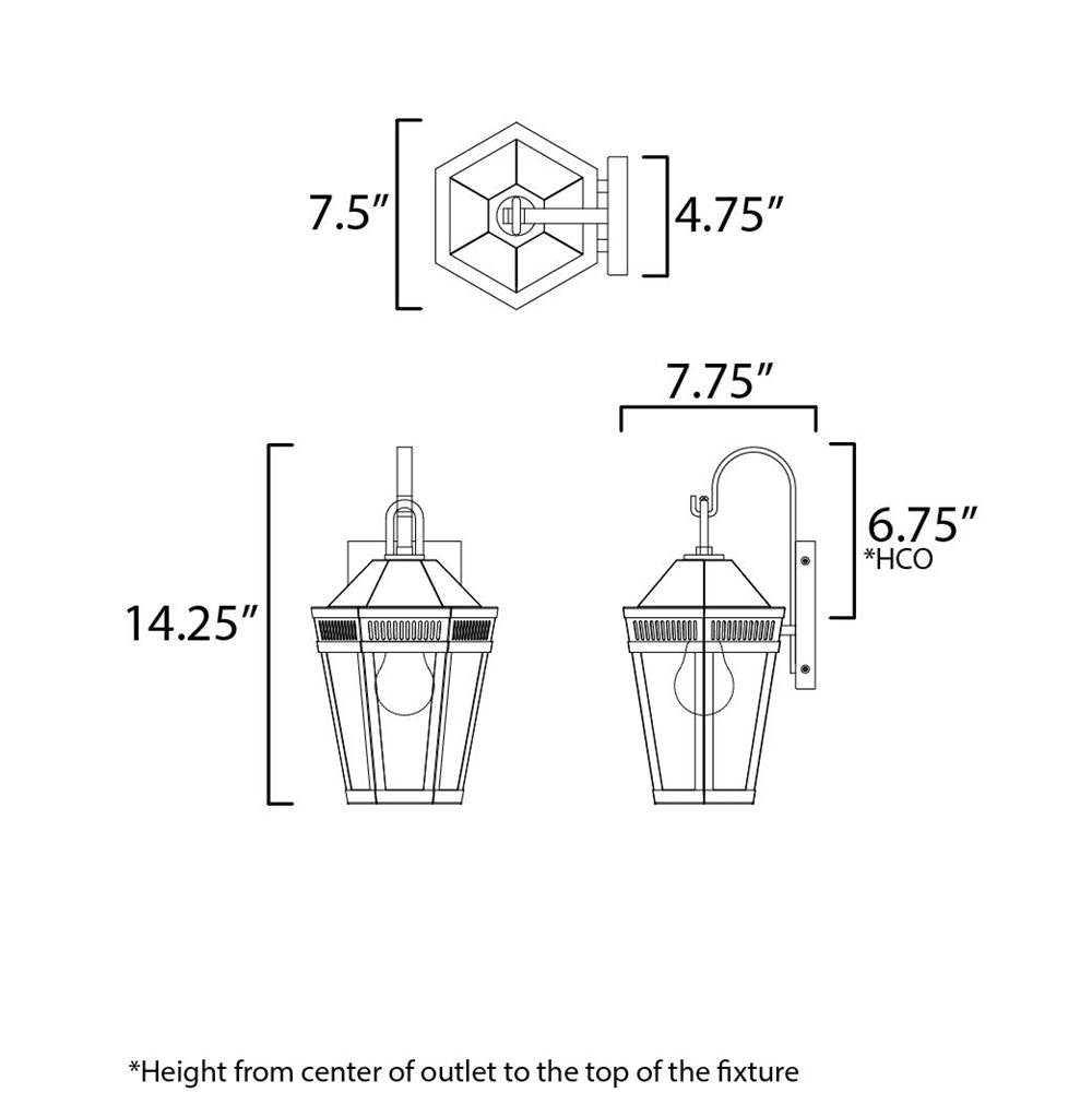 Maxim Lighting 30591CLBK Black Oxford Outdoor 1-light Wall Sconce Image 2