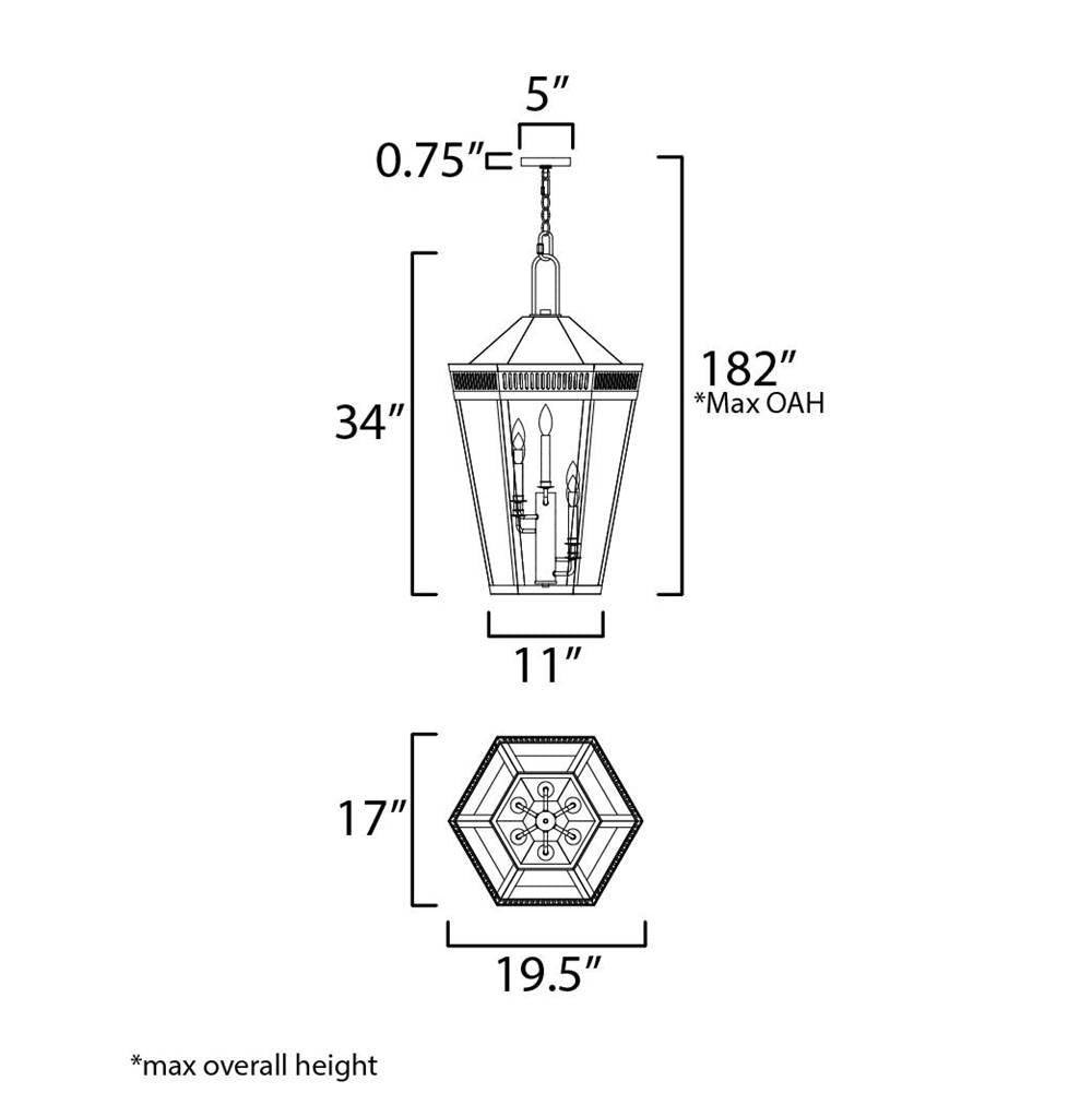 Maxim Lighting 30598CLBK Black Oxford Outdoor 6-light Pendant Image 2