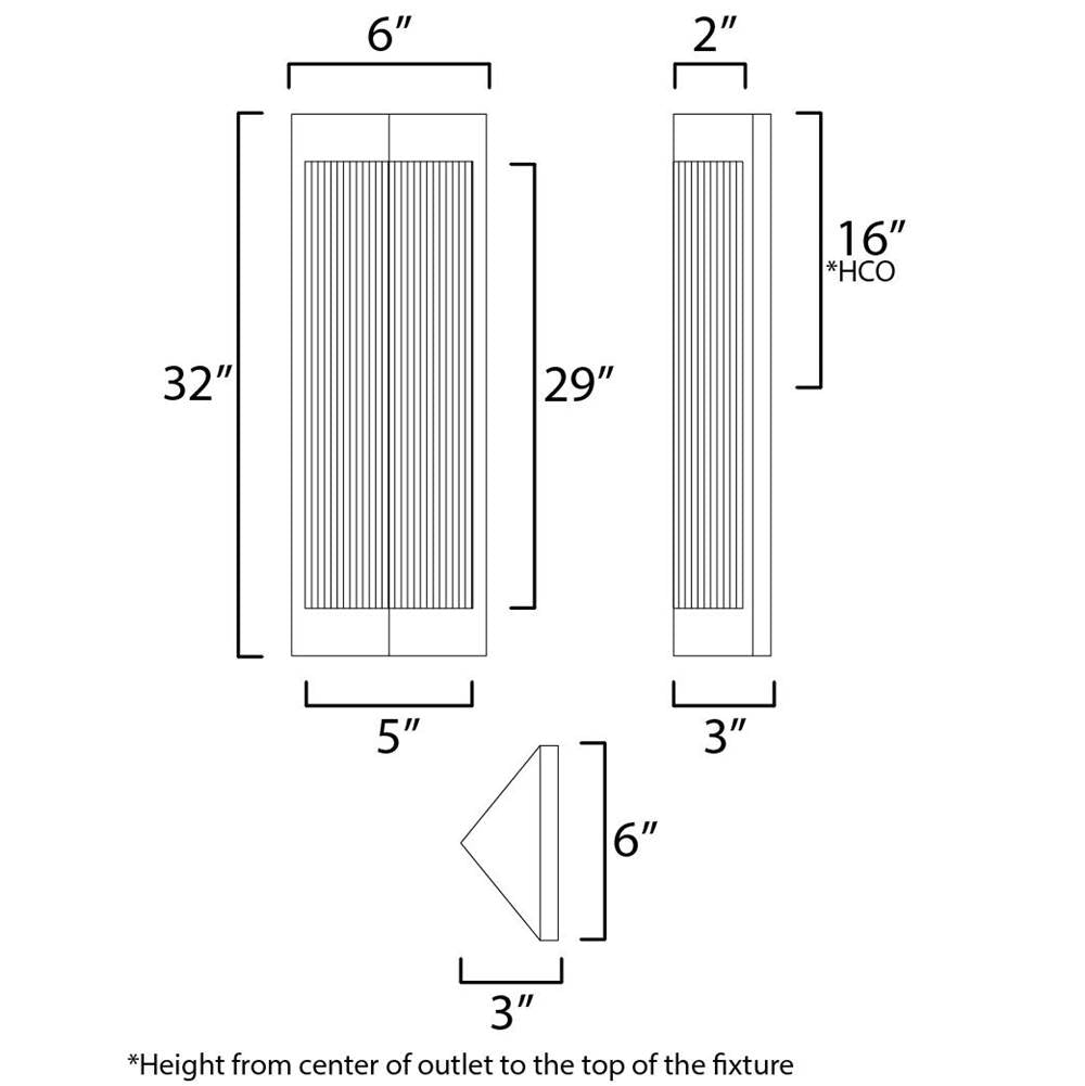 Maxim Lighting 30763CRBKAB Black,Antique Brass Triform 32'' Outdoor Wall Sconce Image 2
