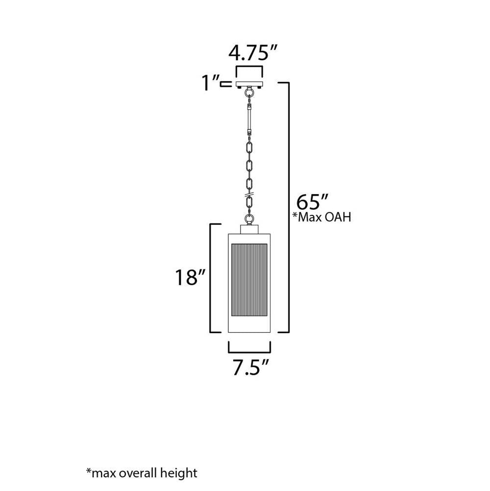 Maxim Lighting 30764CRBKAB Black,Antique Brass Triform 7.5'' Led Outdoor Pendant Image 2