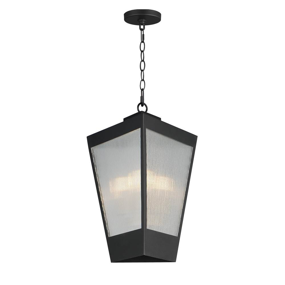 Maxim Lighting 30766CRBKAB Black,Antique Brass Triform 14'' Led Outdoor Pendant Image 1