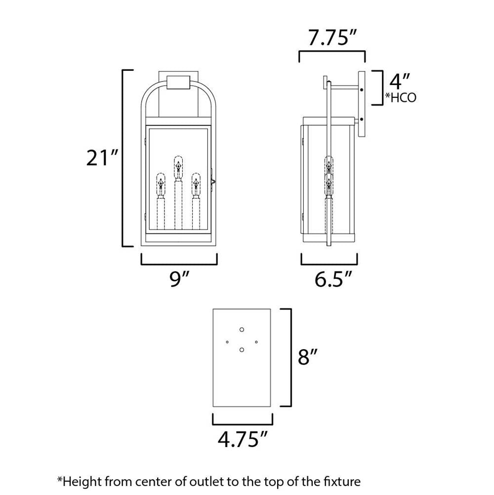 Maxim Lighting 30804CLBK Black Bonham Large Outdoor Wall Sconce Image 2