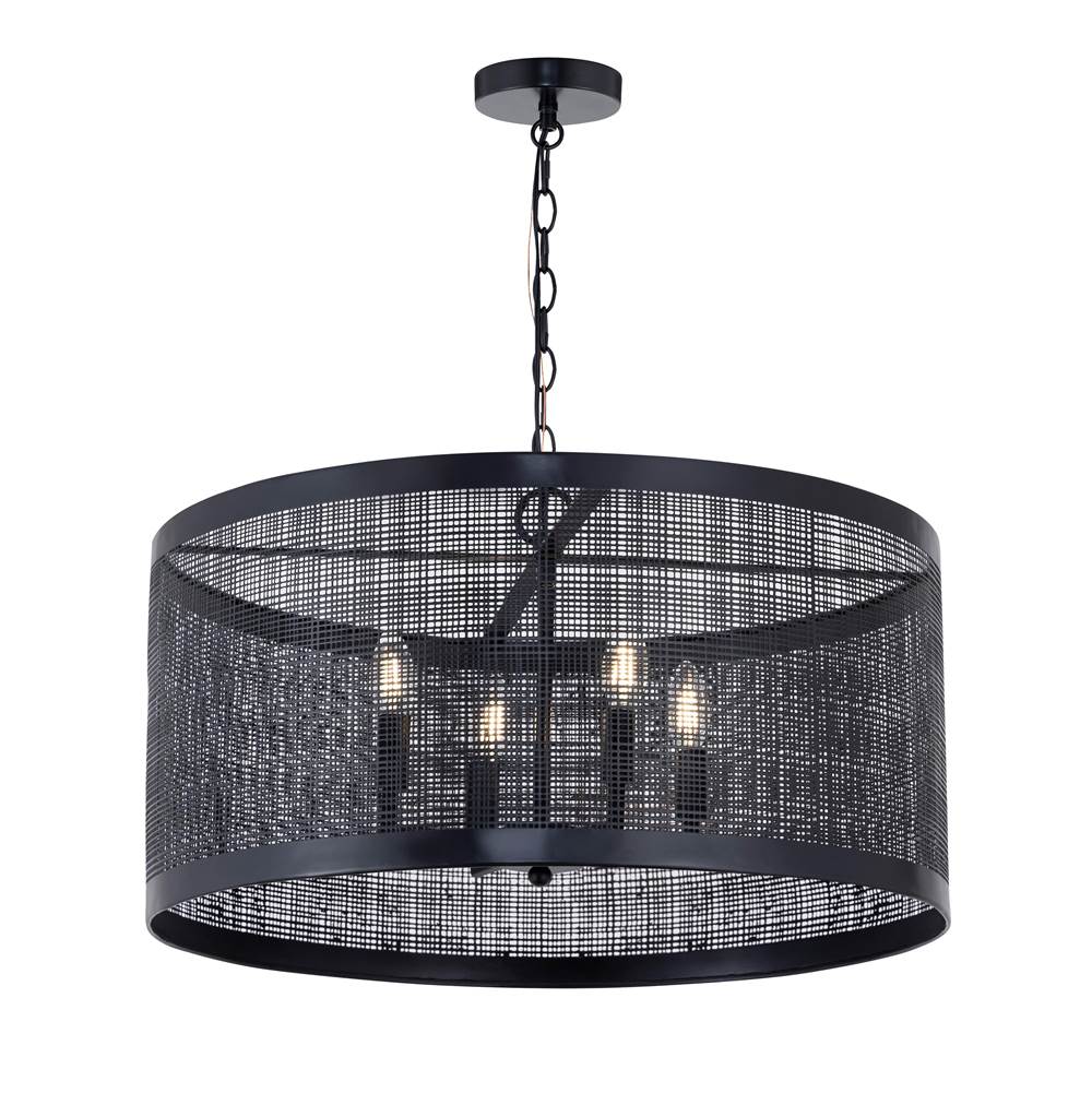 Maxim Lighting 31224BK Black Hatcher 24'' 4-light Pendant Image 1