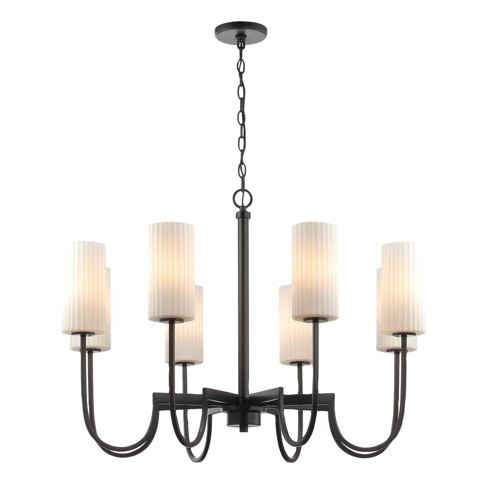 Maxim Lighting 32008SWBK Black Town And Country 8-light Chandelier Image 1