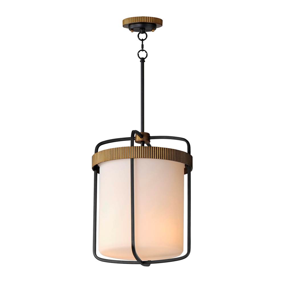 Maxim Lighting 32653SWBKAB Black,Antique Brass Ruffles 3-light Pendant Image 1