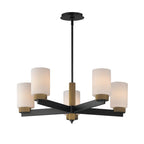 Maxim Lighting 32655SWBKAB Black,Antique Brass Ruffles 5-light Chandelier Image 1