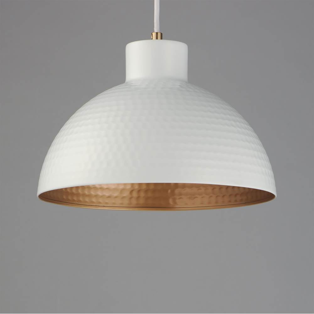 Maxim Lighting 35144WTNAB White,Natural Aged Brass Rockport 12'' 1-light Pendant Image 3