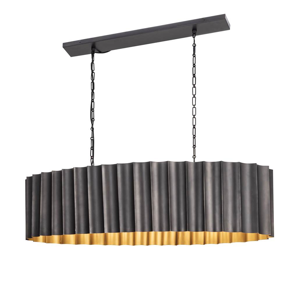 Maxim Lighting 39136GMGLD Gunmetal,Gold Allegra 5-light Linear Pendant Image 1
