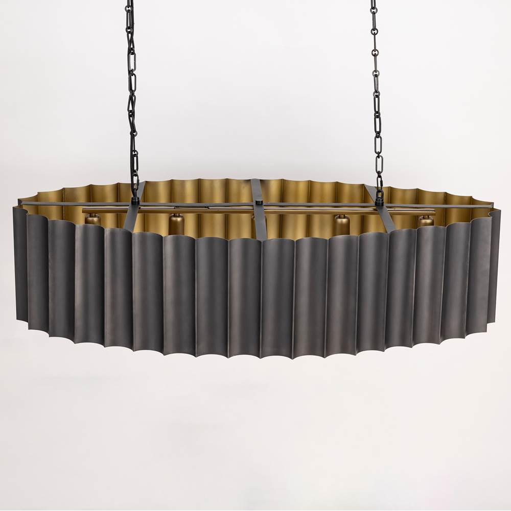 Maxim Lighting 39136GMGLD Gunmetal,Gold Allegra 5-light Linear Pendant Image 3