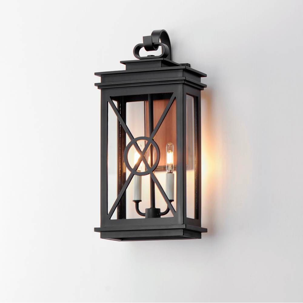 Maxim Lighting 40806CLACPBK Black,Aged Copper Yorktown Vx 2-light Outdoor Wall Sconce Image 2