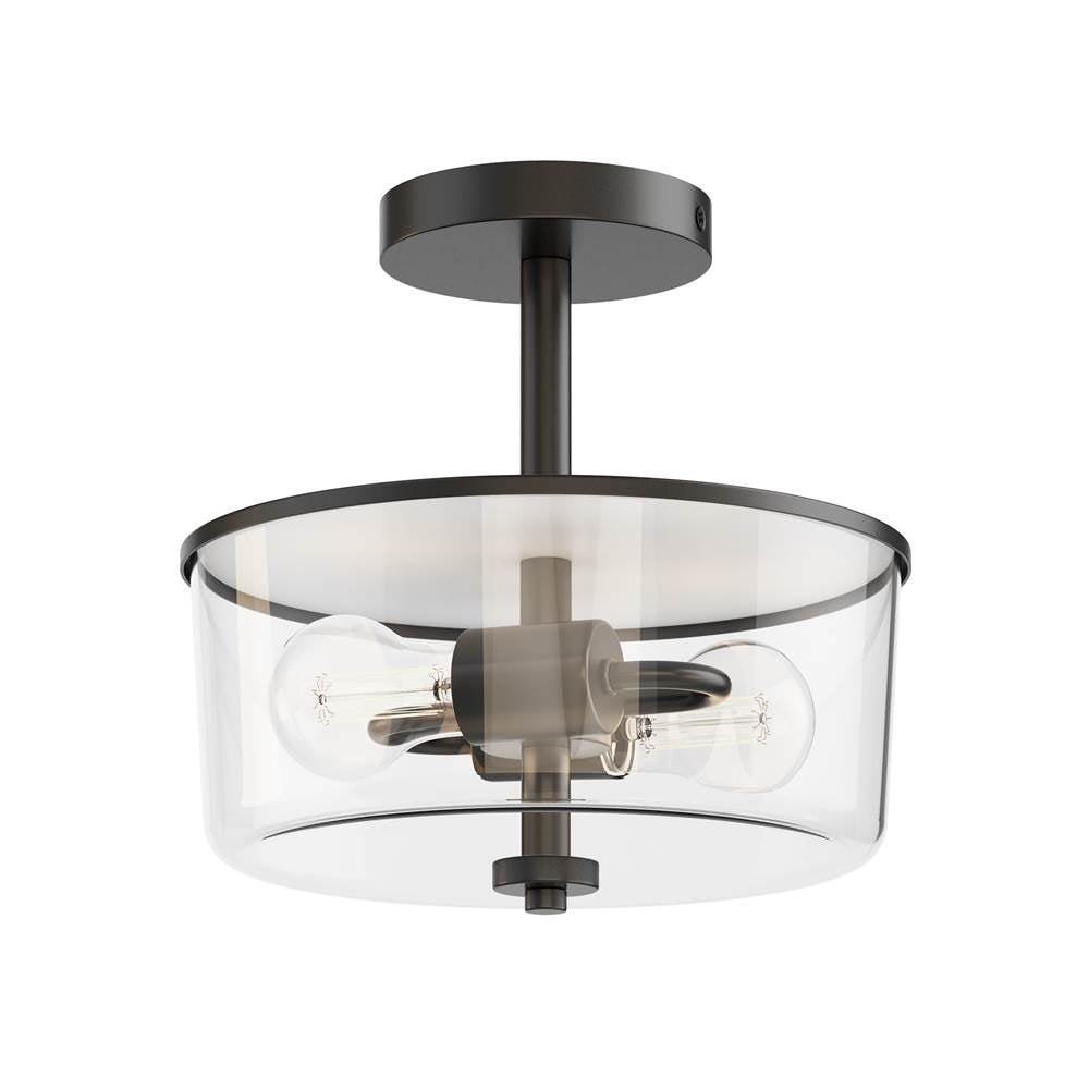 Maxim Lighting 5692CLBK Black Fuller 2-light Semi Flush/pendant Convertible Image 1