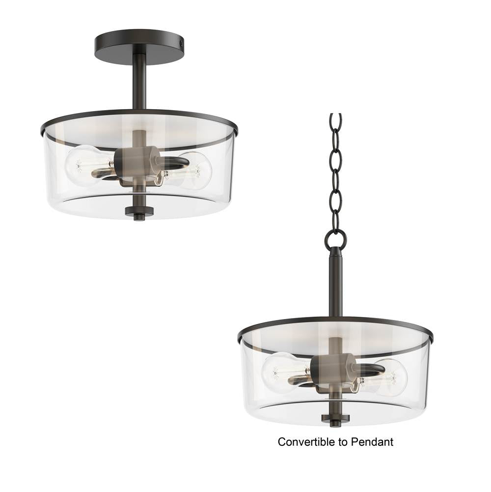 Maxim Lighting Fuller 2-light Semi Flush/pendant Convertible