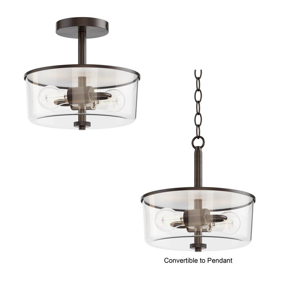 Maxim Lighting Fuller 2-light Semi Flush/pendant Convertible