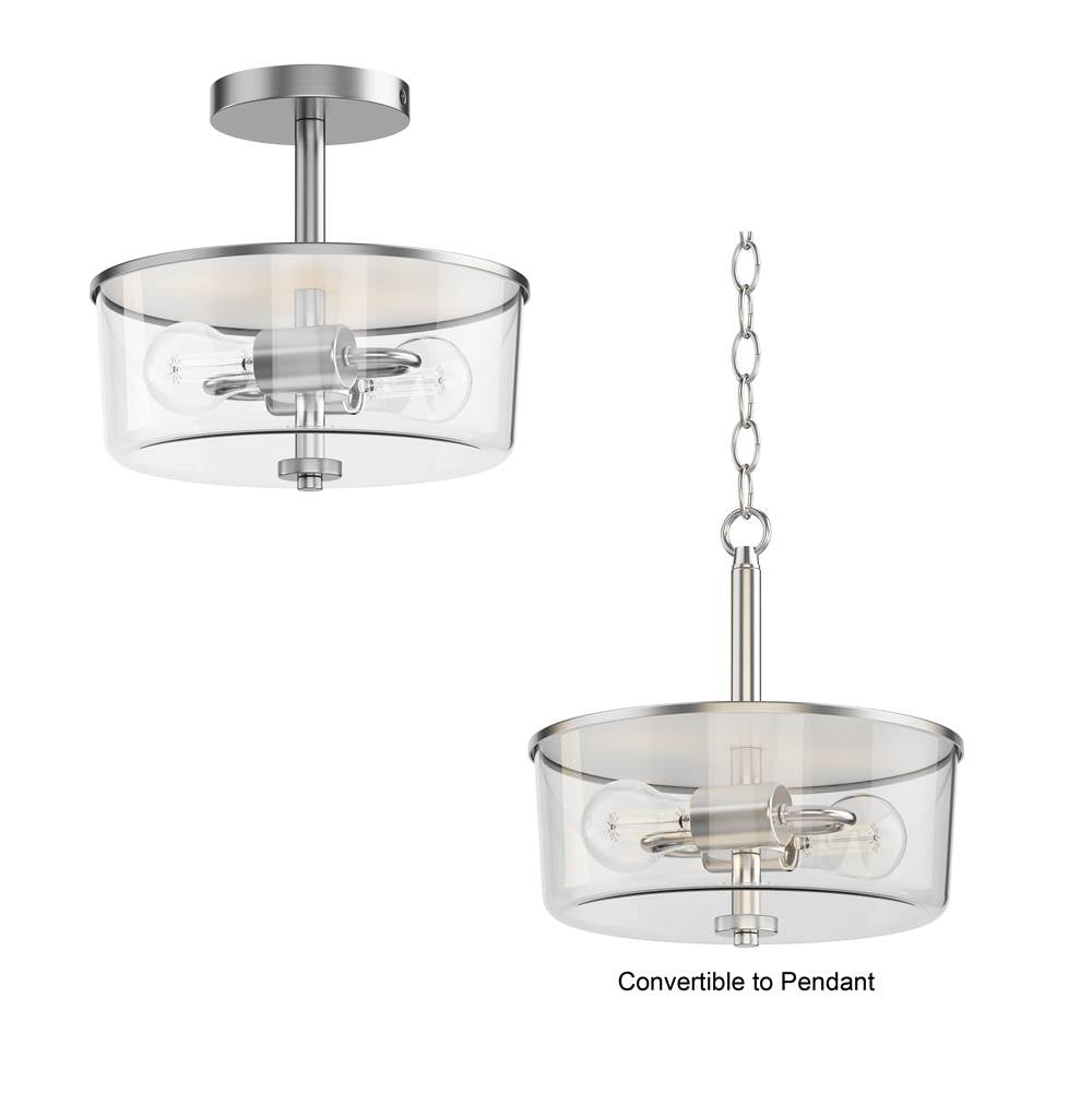 Maxim Lighting Fuller 2-light Semi Flush/pendant Convertible