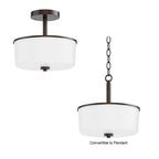 Maxim Lighting Fuller 2-light Semi Flush/pendant Convertible