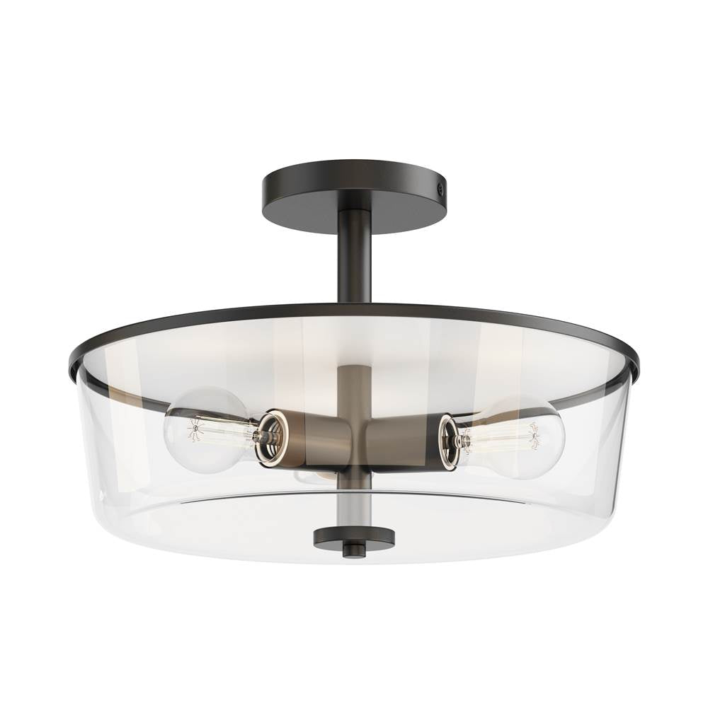 Maxim Lighting 5695CLBK Black Fuller 3-light Semi Flush/pendant Convertible Image 1
