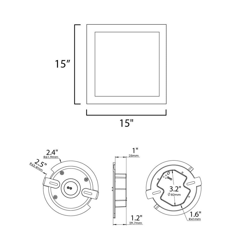 Maxim Lighting Wafer 15'' Sq Led Surface Mount 3000k