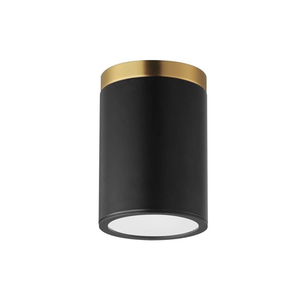 Maxim Lighting 59700WTBKAB Black,Antique Brass Dapper-semi-flush Mount Image 1