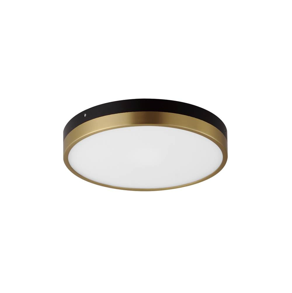 Maxim Lighting 59702WTBKAB Black,Antique Brass Dapper 12'' Led Flush Mount Image 1