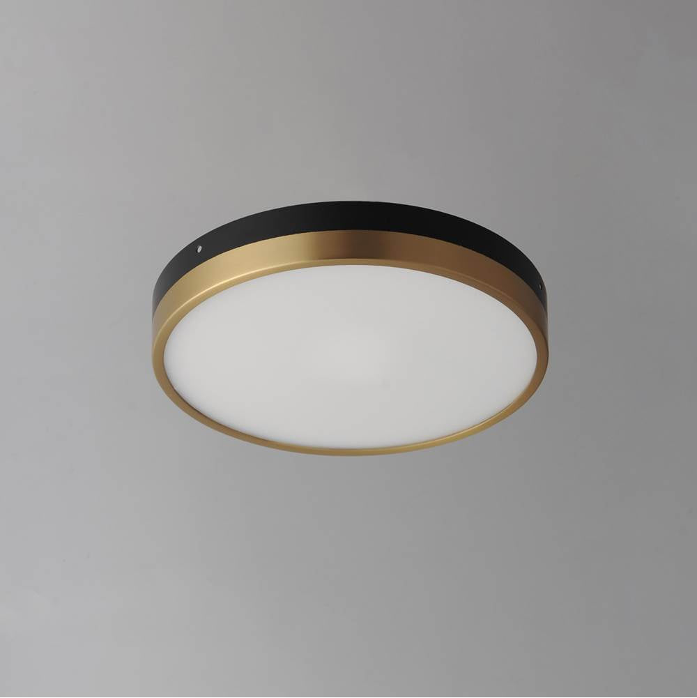 Maxim Lighting 59702WTBKAB Black,Antique Brass Dapper 12'' Led Flush Mount Image 2