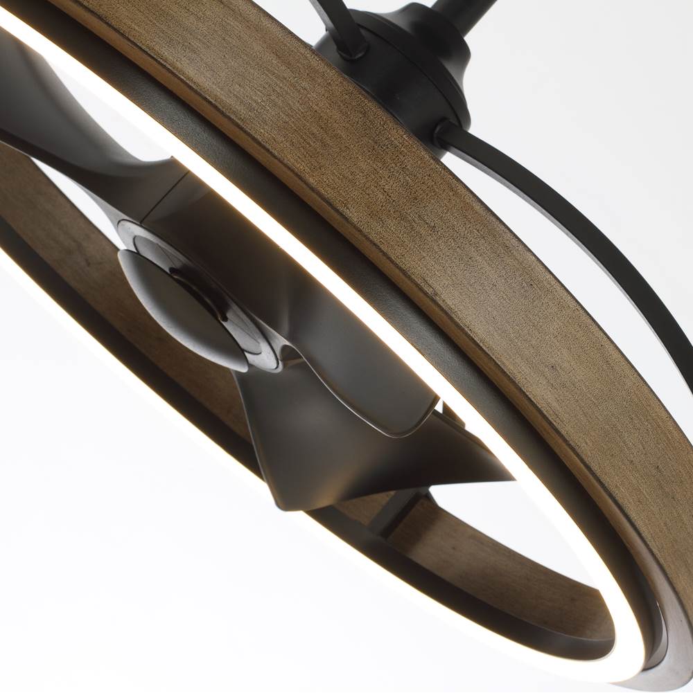 Maxim Lighting 63001DWBK Driftwood,Black Teton 28.5'' Led Fandelight Image 2
