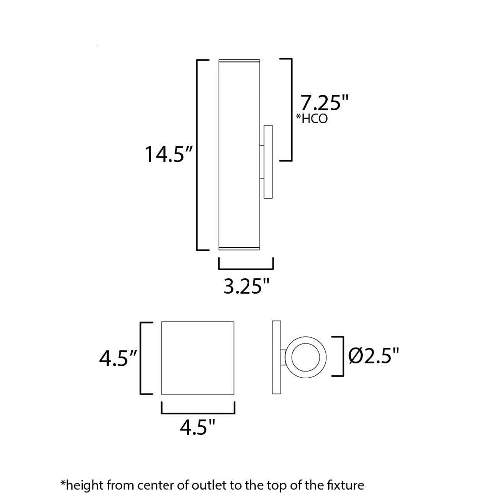 Maxim Lighting 86433BK Black Calibro 15'' Led Outdoor Sconce Image 2