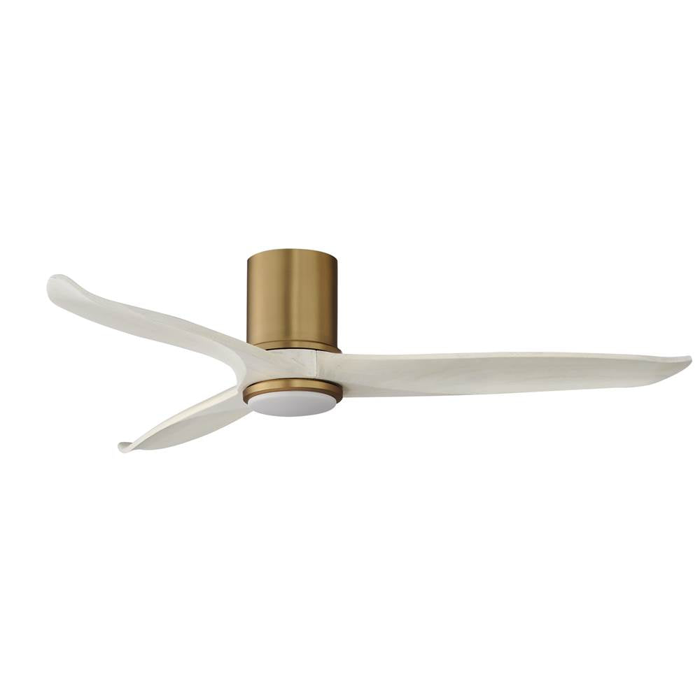Maxim Lighting 88830WTNABWWT Natural Aged Brass Woodwind 52'' Solid Wood Blade Hugger Fan W Led Image 1