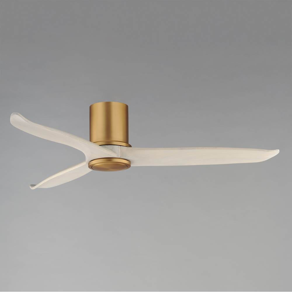 Maxim Lighting 88830WTNABWWT Natural Aged Brass Woodwind 52'' Solid Wood Blade Hugger Fan W Led Image 3
