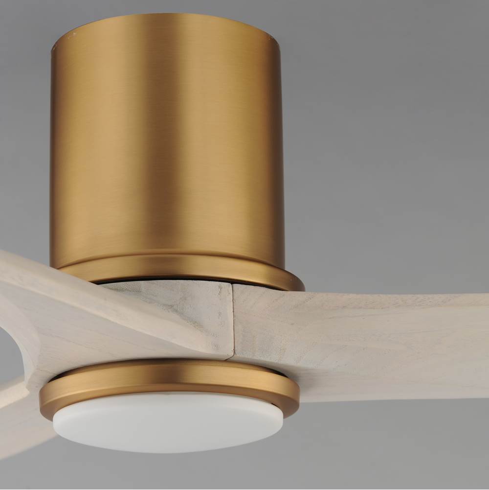 Maxim Lighting 88830WTNABWWT Natural Aged Brass Woodwind 52'' Solid Wood Blade Hugger Fan W Led Image 2