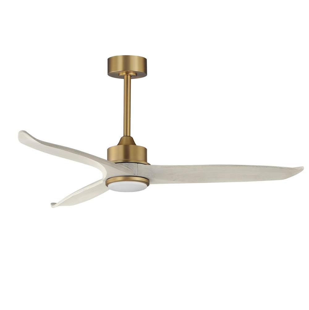 Maxim Lighting 88831WTNABWWT Natural Aged Brass Woodwind 52'' Solid Wood Blade Fan W Led Light Kit Image 1
