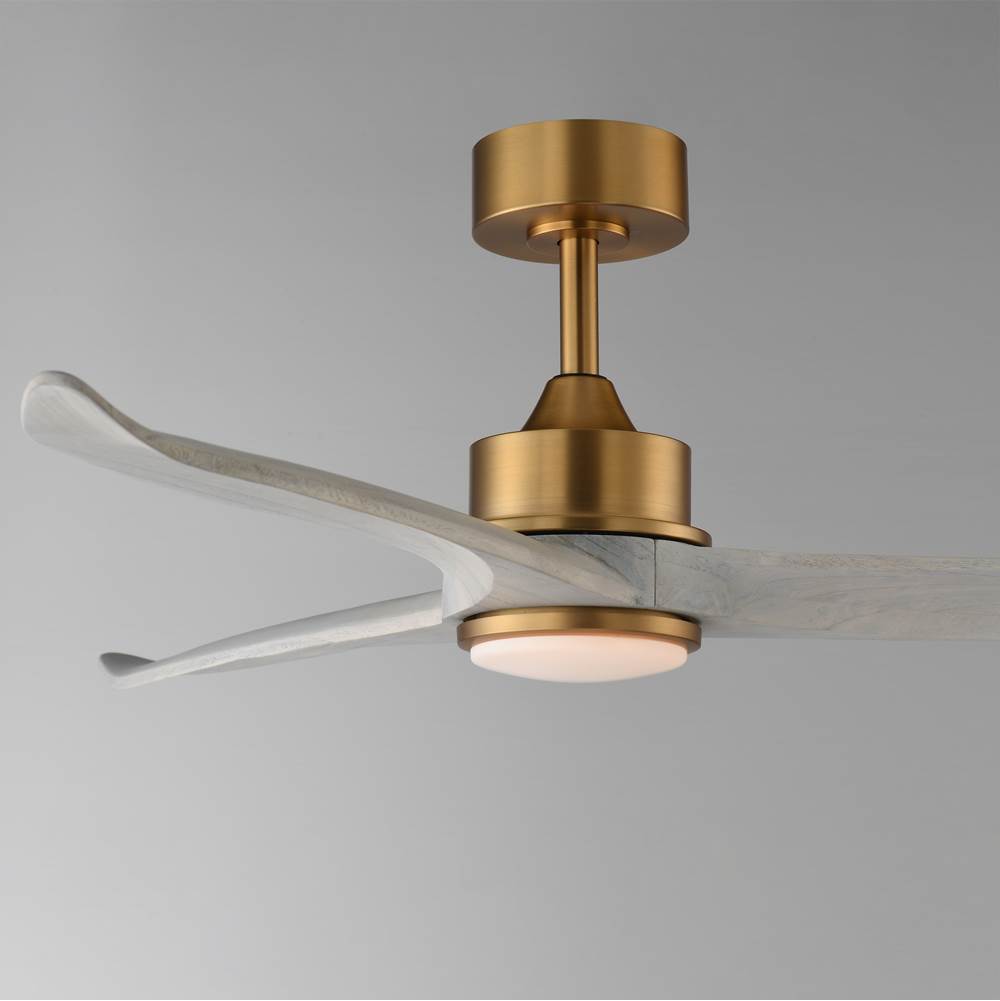 Maxim Lighting 88831WTNABWWT Natural Aged Brass Woodwind 52'' Solid Wood Blade Fan W Led Light Kit Image 2