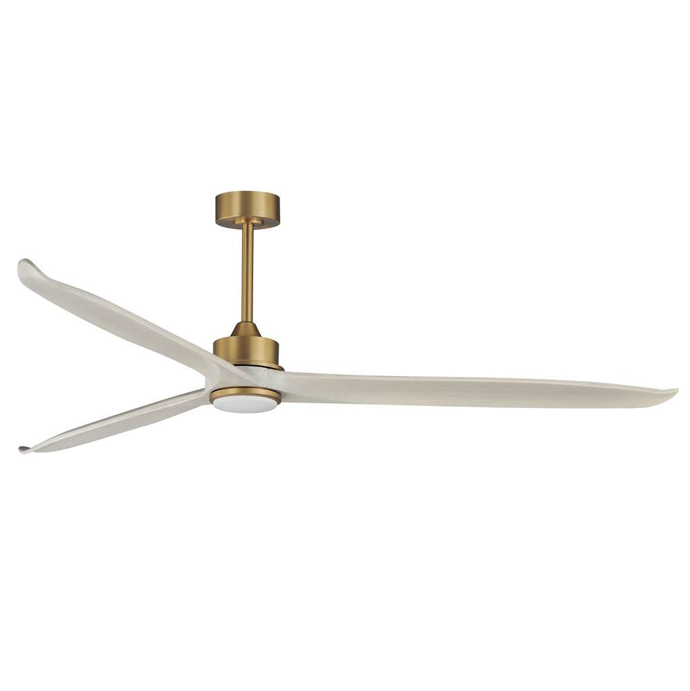 Maxim Lighting 88834WTNABWWT Natural Aged Brass Woodwind 80'' Solid Wood Blade Fan W Led Image 1