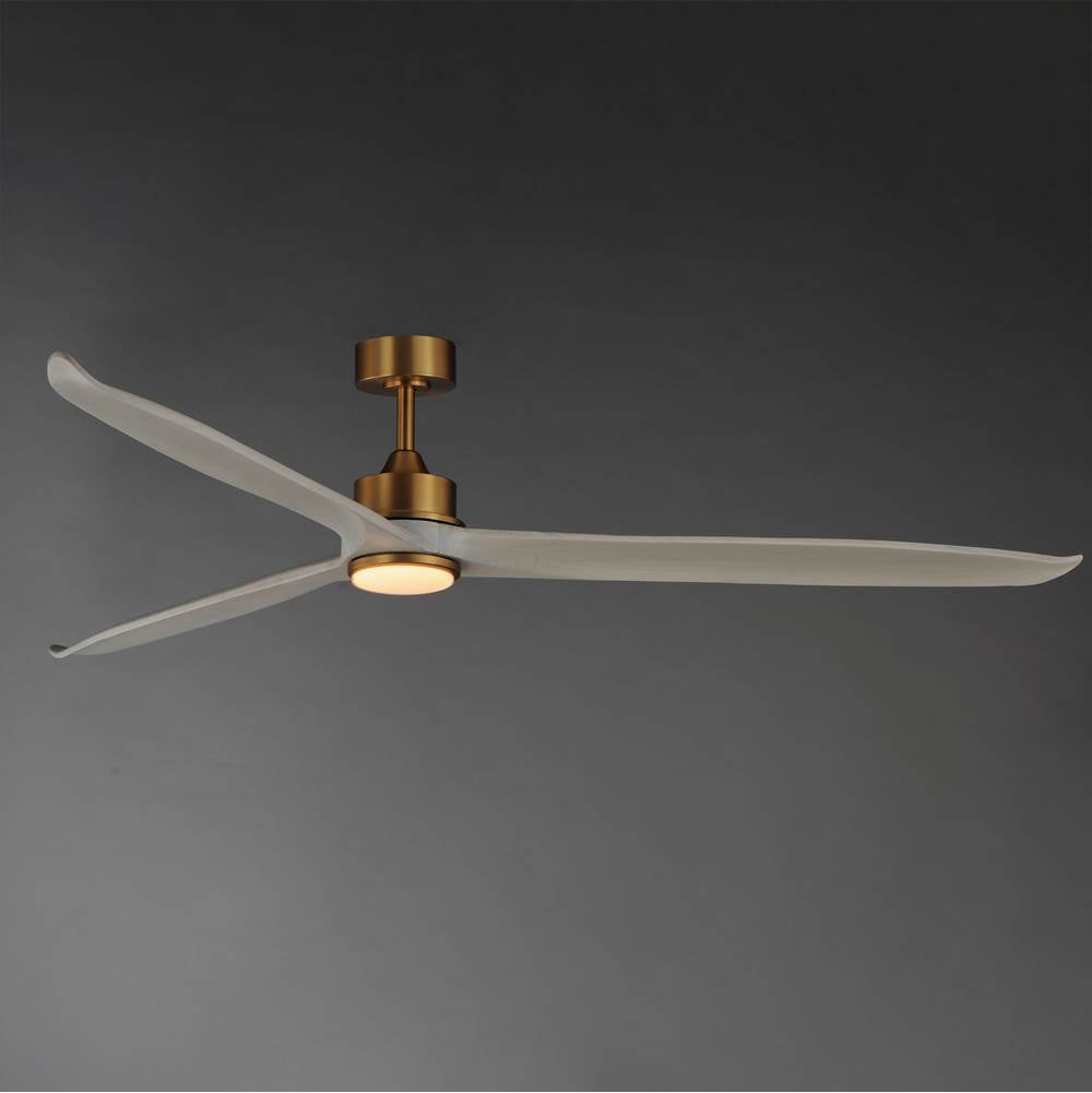 Maxim Lighting 88834WTNABWWT Natural Aged Brass Woodwind 80'' Solid Wood Blade Fan W Led Image 3