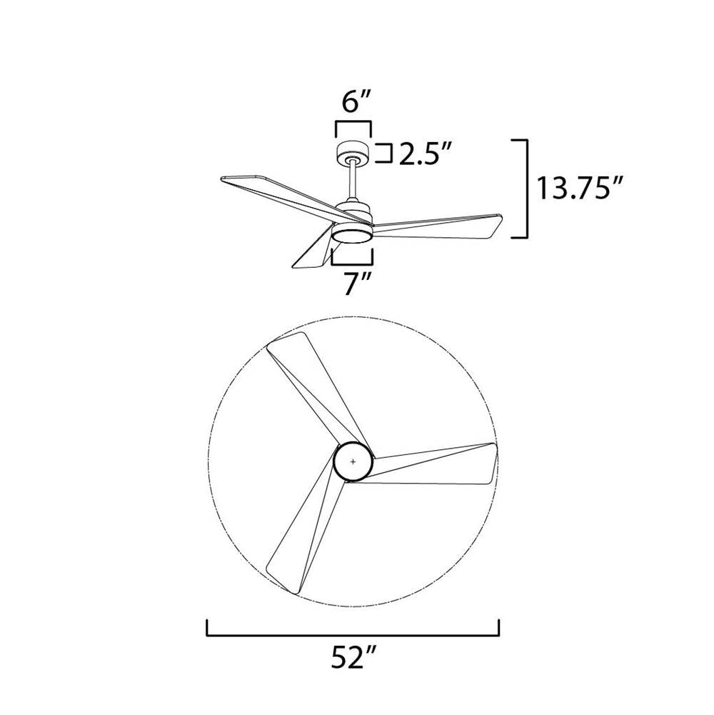 Maxim Lighting Vortex 52'' Indoor Fan With Led Light Kit