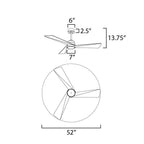 Maxim Lighting Vortex 52'' Indoor Fan With Led Light Kit